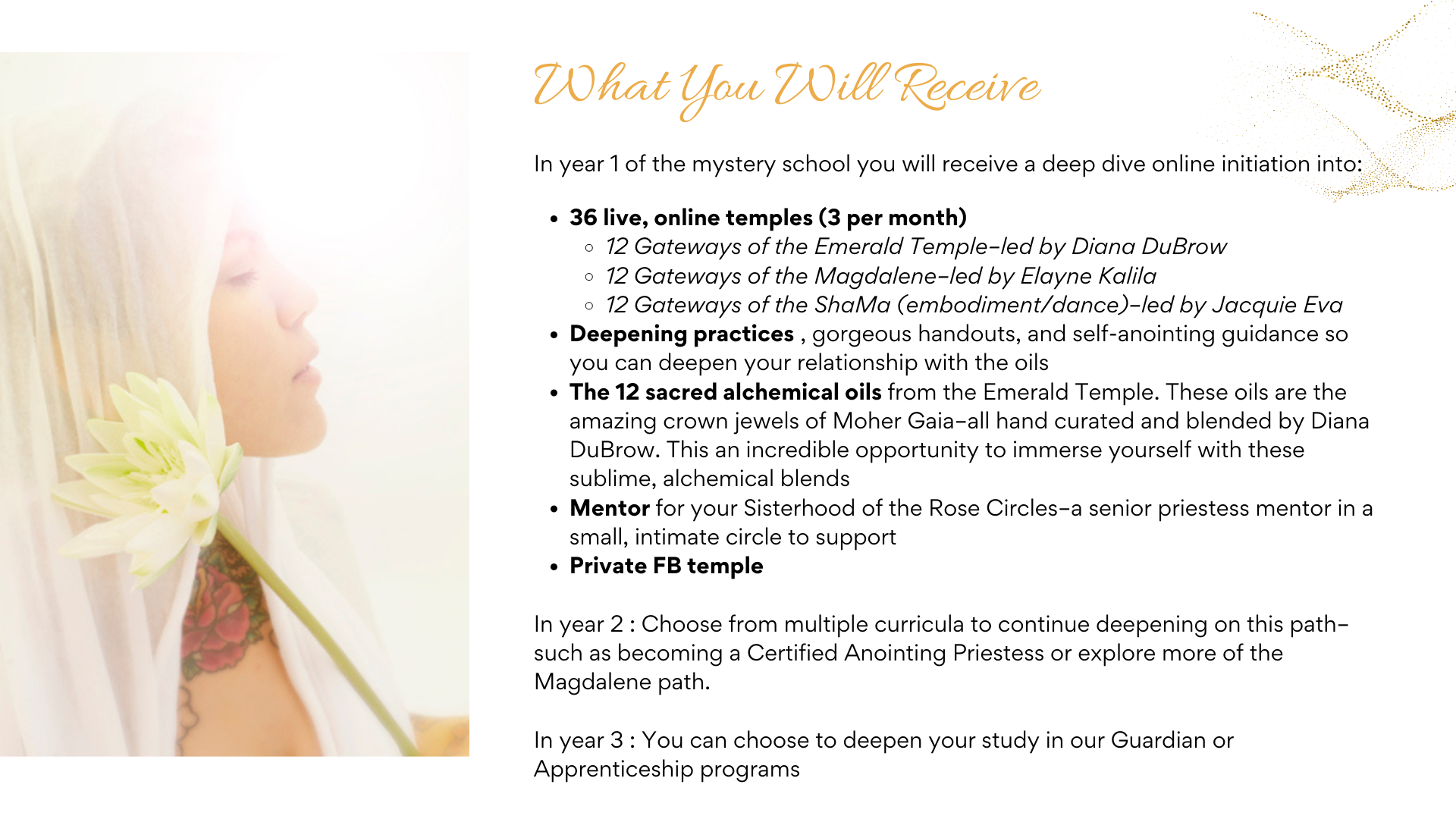 In year 1 of the mystery school you will receive a deep dive online initiation into